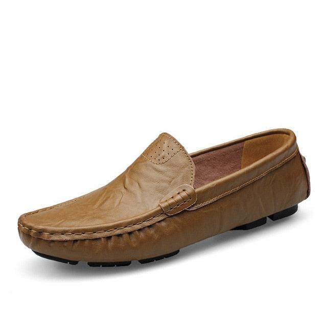 Soft Leather Men Loafers Handmade Casual Shoes - Men Moccasins Flat Shoes (MSC2)(F12)