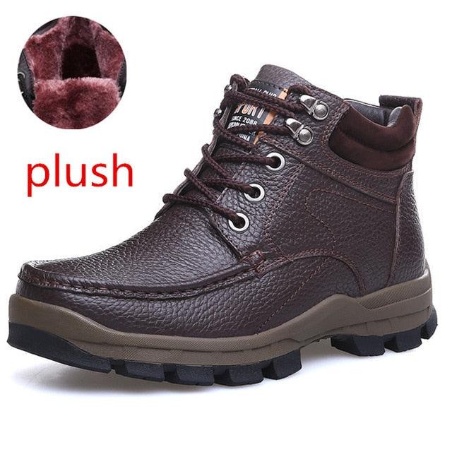 Winter Men's Boots - Genuine Leather Warm Snow Boots (MSB4)