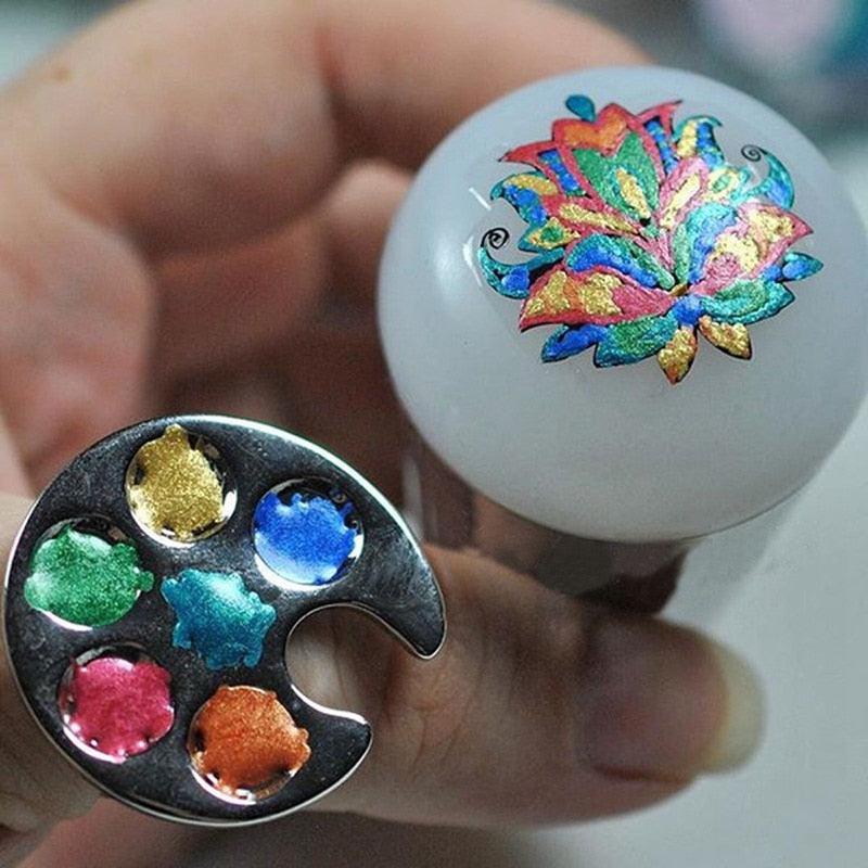 3 Different Shapes Cute Stainless Steel Beauty Palette Manicure Nail Tools Cosmetics Ring Spatula Tool (N3)(F85)