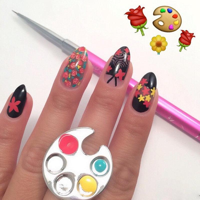 3 Different Shapes Cute Stainless Steel Beauty Palette Manicure Nail Tools Cosmetics Ring Spatula Tool (N3)(F85)