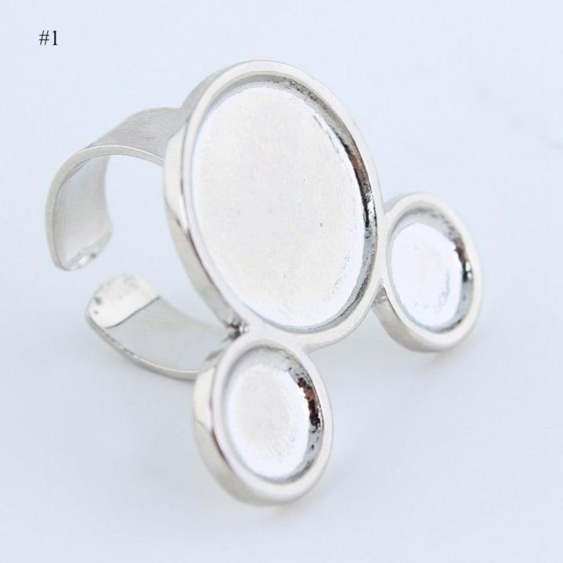 3 Different Shapes Cute Stainless Steel Beauty Palette Manicure Nail Tools Cosmetics Ring Spatula Tool (N3)(F85)