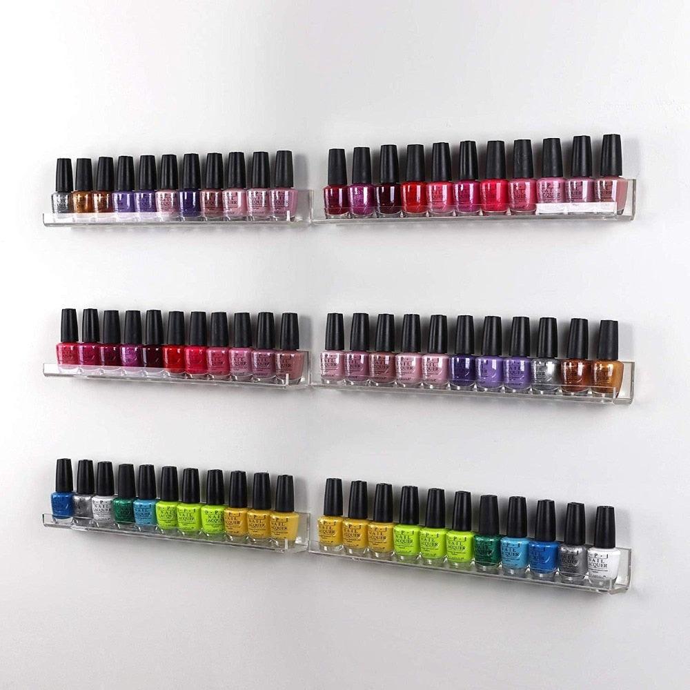 3 Tier Shelve Wall Mount Acrylic Nail Gel Polish Rack Display Holder Organizer Hold 33 to 45 Bottles (N3)