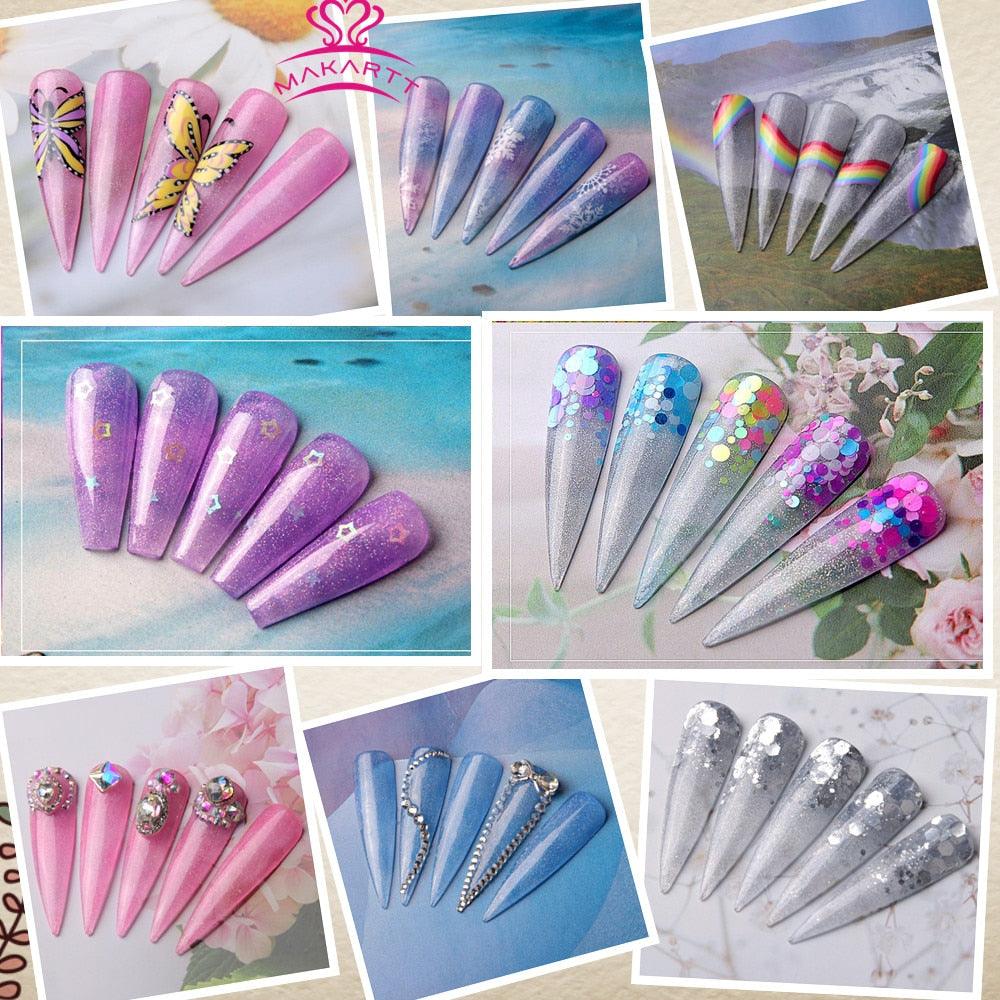 Jelly Glitter Poly Nail Gel Kit - Translucent Glitter Builder Nail Extension Gel Nail Enhancement Set (N1)(N4)(1U85)