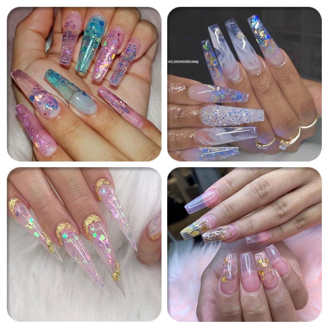 Translucent Poly Nail Extension Gel Kit, 6 Pastel Poly Nail Colors 15ML Nail Extension Gel Builder Gel (D85)(N1)(1U85)