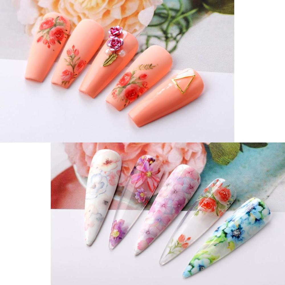 Nail Art Foil Transfer Stickers Nail Art Supplies Foil Transfers 10 Rolls Nail Decals Nail Extension Gel Art (D85)(N7)