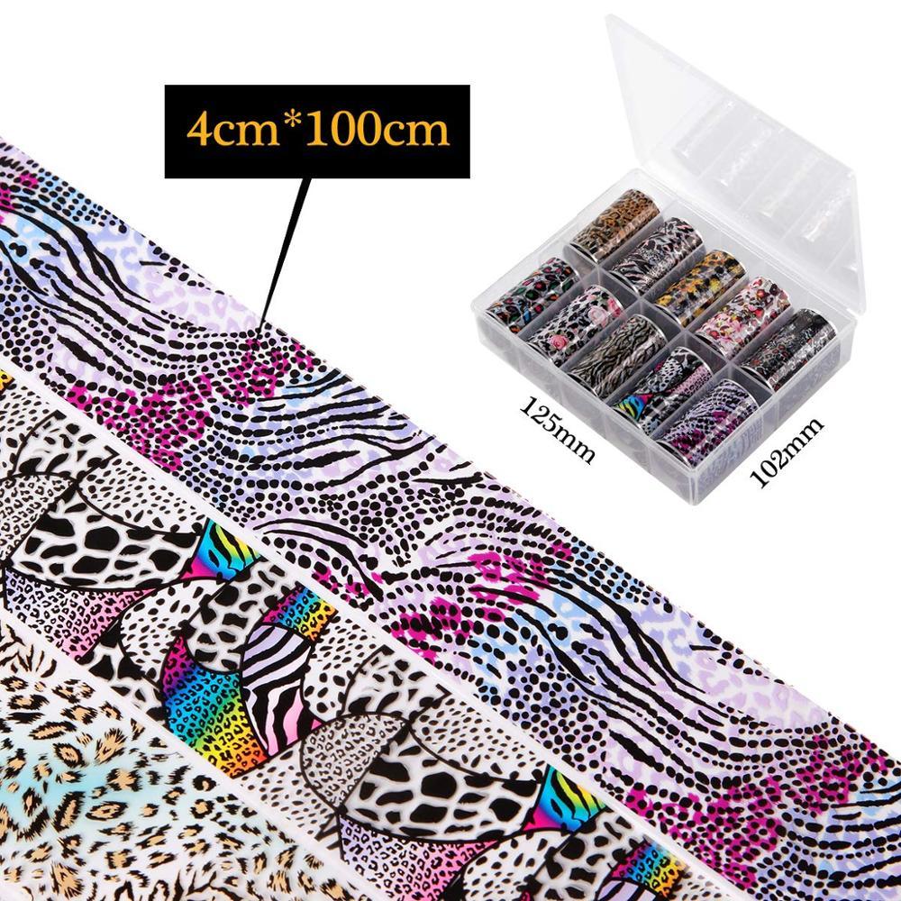 Nail Art Foil Transfer Stickers Nail Art Supplies Foil Transfers 10 Rolls Nail Decals Nail Extension Gel Art Decorations(N7)(F85)