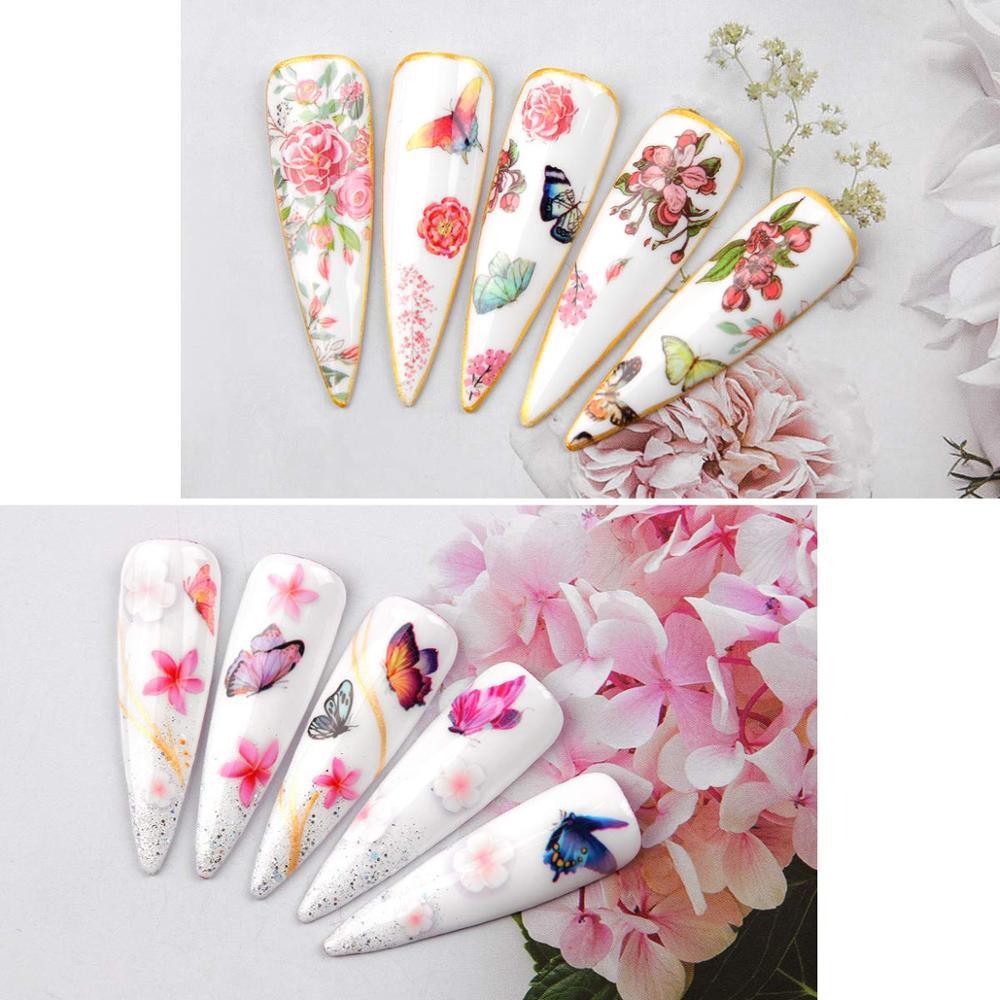 Nail Art Foil Transfer Stickers Nail Art Supplies Foil Transfers 10 Rolls Nail Decals Nail Extension Gel Art (D85)(N7)