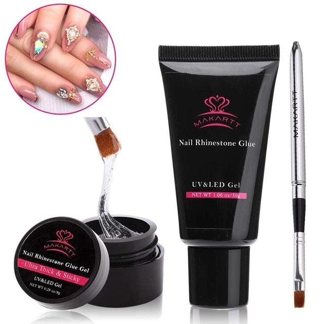 Nail Art Rhinestone Glue Gel 30g Super Adhesive Nail Gel for Gems, Nail Art Gel Glue for Rhinestones Crystal Stones (N1)(1U85)(F85)
