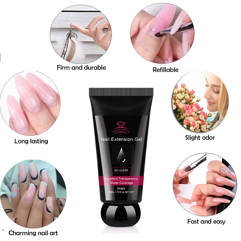 Nail Extension Gel Clear Builder Gel Nail Gel Trendy Nail Art Design Nail Extension Gel Salon Nail Easy (N1)(1U85)