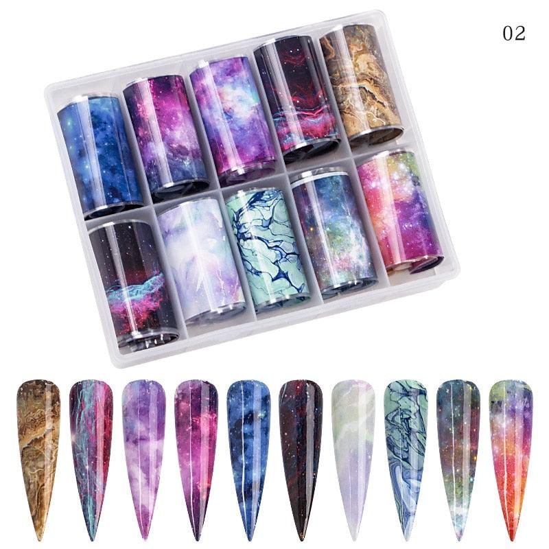 Nail Foil Stickers Transfer Paper Retro Colorful Flower Adhesive Decals Wrap Slider Tape Nail Art Decoration 4x100CM (N7)(F85)