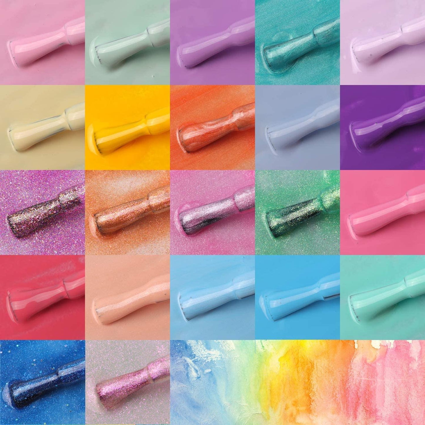Nail Gel Polish Set, 22 Summer UV Gel Pink Blue Green Purple Colors Mermaid Glitter Pearl 8ML Gel Nail Polish (N1)(1U85)(F85)