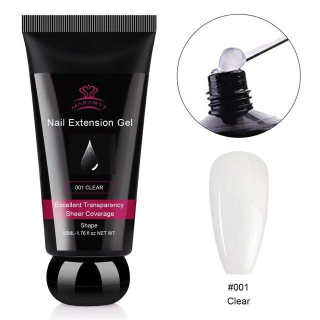 Pink Poly Nail Gel Kit, Nail Extension Gel Builder Gel Kit Nail Enhancement Gel with Slip Solution & LED UV Nail Lamp (N3)(N2)(1U85)