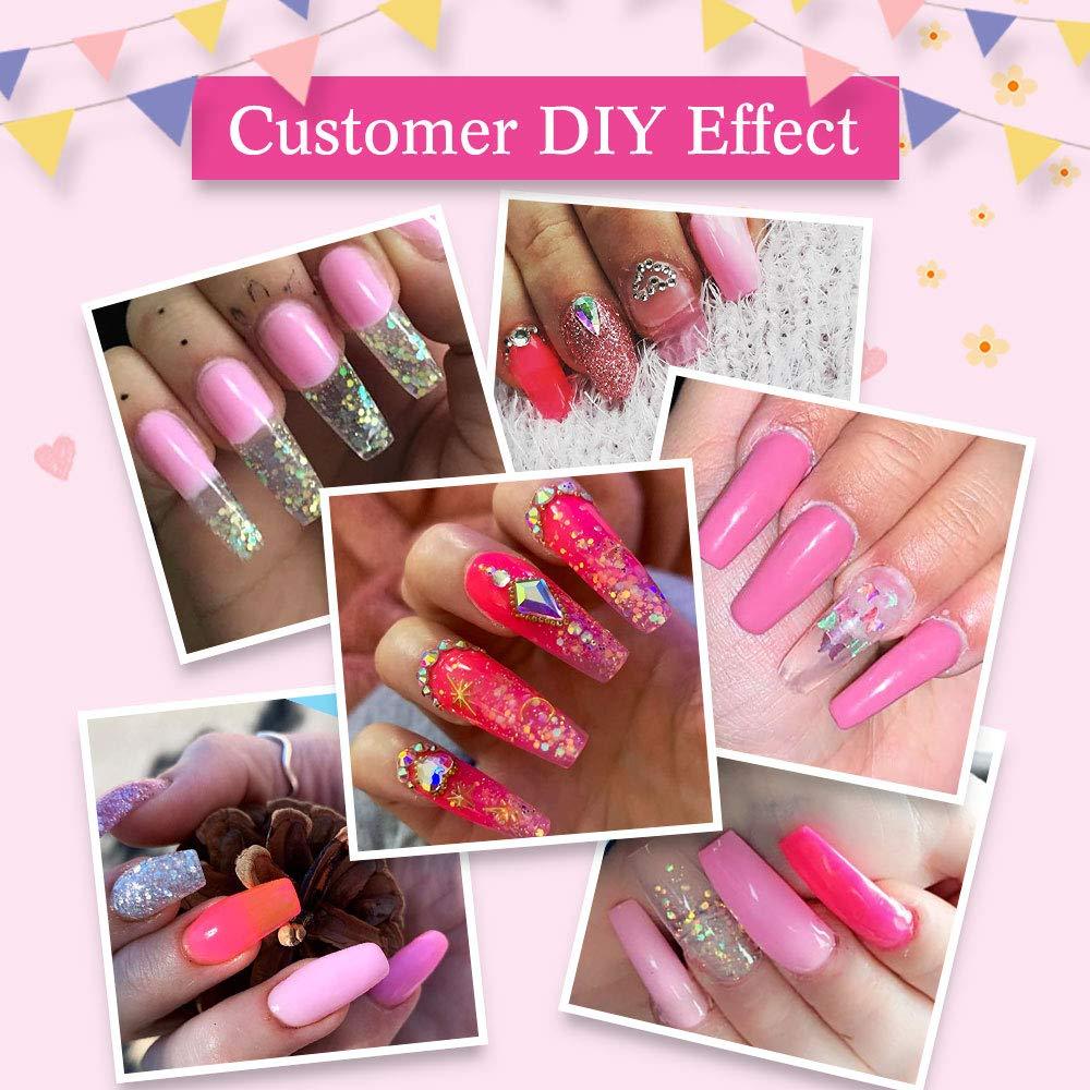 Pink Poly Nail Gel Kit, Nail Extension Gel Builder Gel Kit Nail Enhancement Gel with Slip Solution & LED UV Nail Lamp (N3)(N2)(1U85)