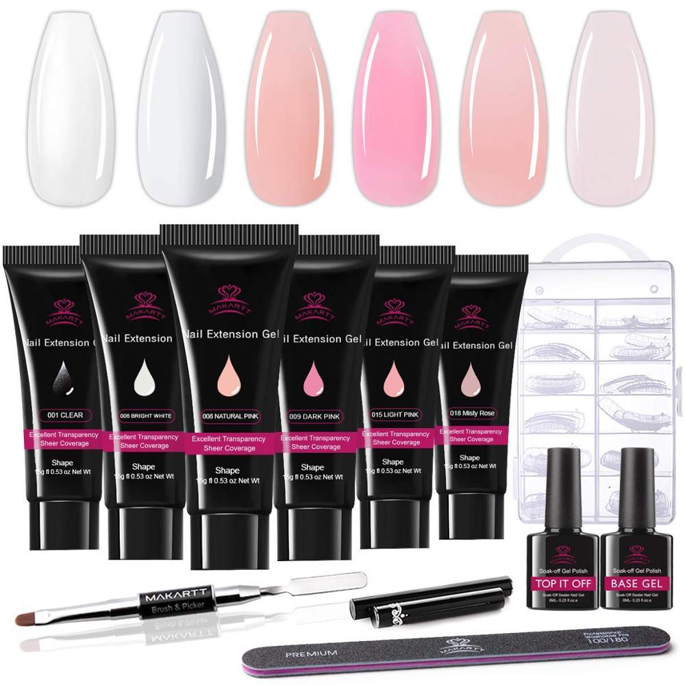 Poly Nail Extension Gel Kit Acrylic Extension Gel Nail Enhancement Clear Pink Nail Gel Builder Trail Set All-in-One (N1)(N3)(1U85)(F85)