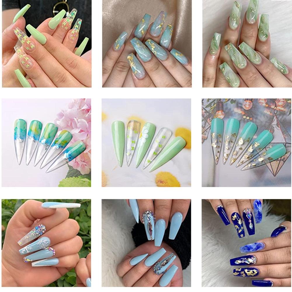 Nail Extension Gel Kit, Green Nail Builder Gel with Slip Solution Nail Art Equipment (N1)(N3)(1U85)