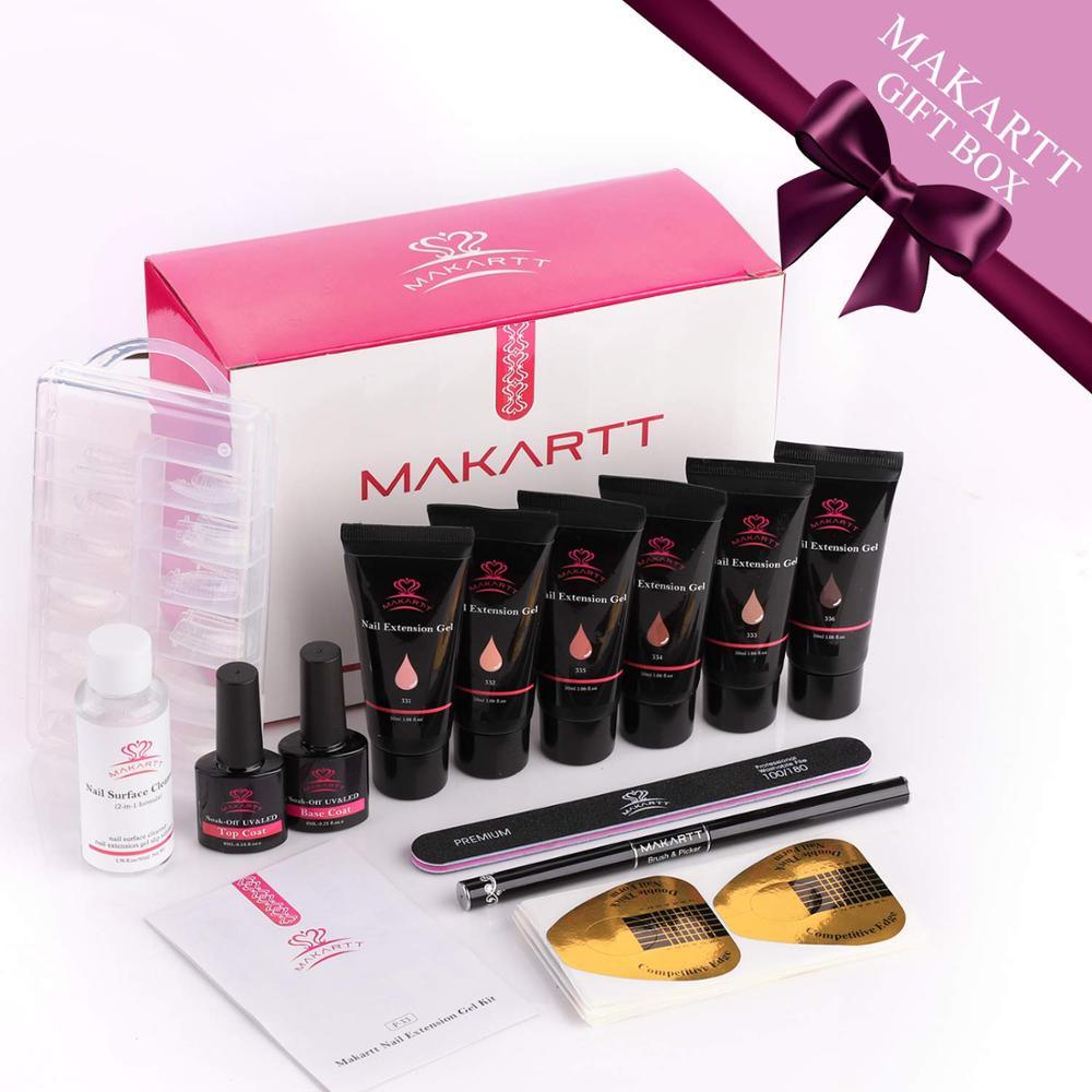 Poly Nail Extension Gel Kit Nude Color Builder Gel Nail Thickening Solution Equipment All-in-One Kit for Starter (N1)(1U85)