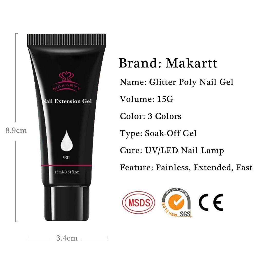 Nail Extension Gel, Mermaid Glitter Nail Extension Gel Builder Gel Set Nail Enhancement Gel Poly Nail Thickening (N1)(1U85)