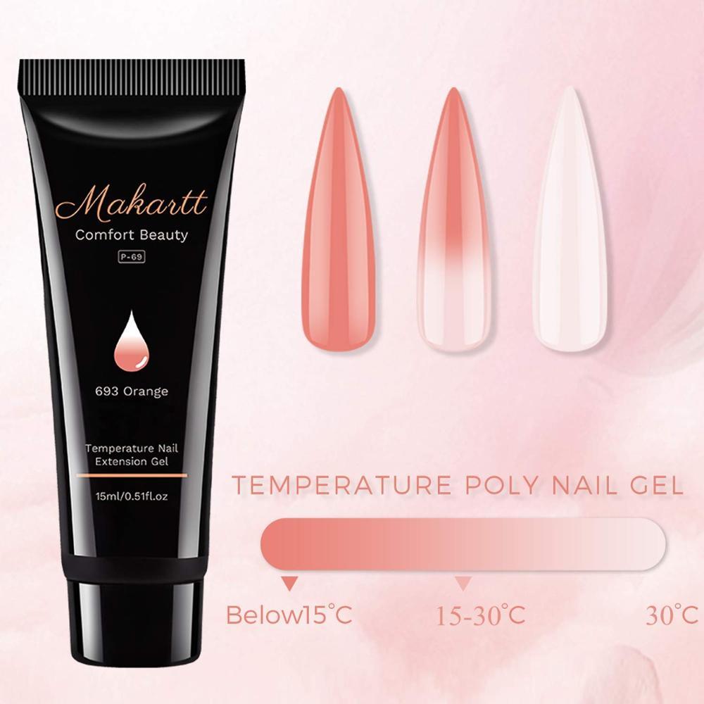 Nail Gel Kit, Temperature Color Changing Poly Nail Gel Acrylic Extension Nail Builder Gel Enhancement Professional (N1)(1U85)