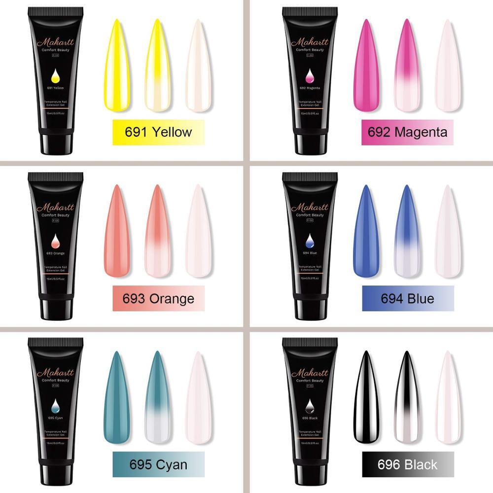 Nail Gel Kit, Temperature Color Changing Poly Nail Gel Acrylic Extension Nail Builder Gel Enhancement Professional (N1)(1U85)