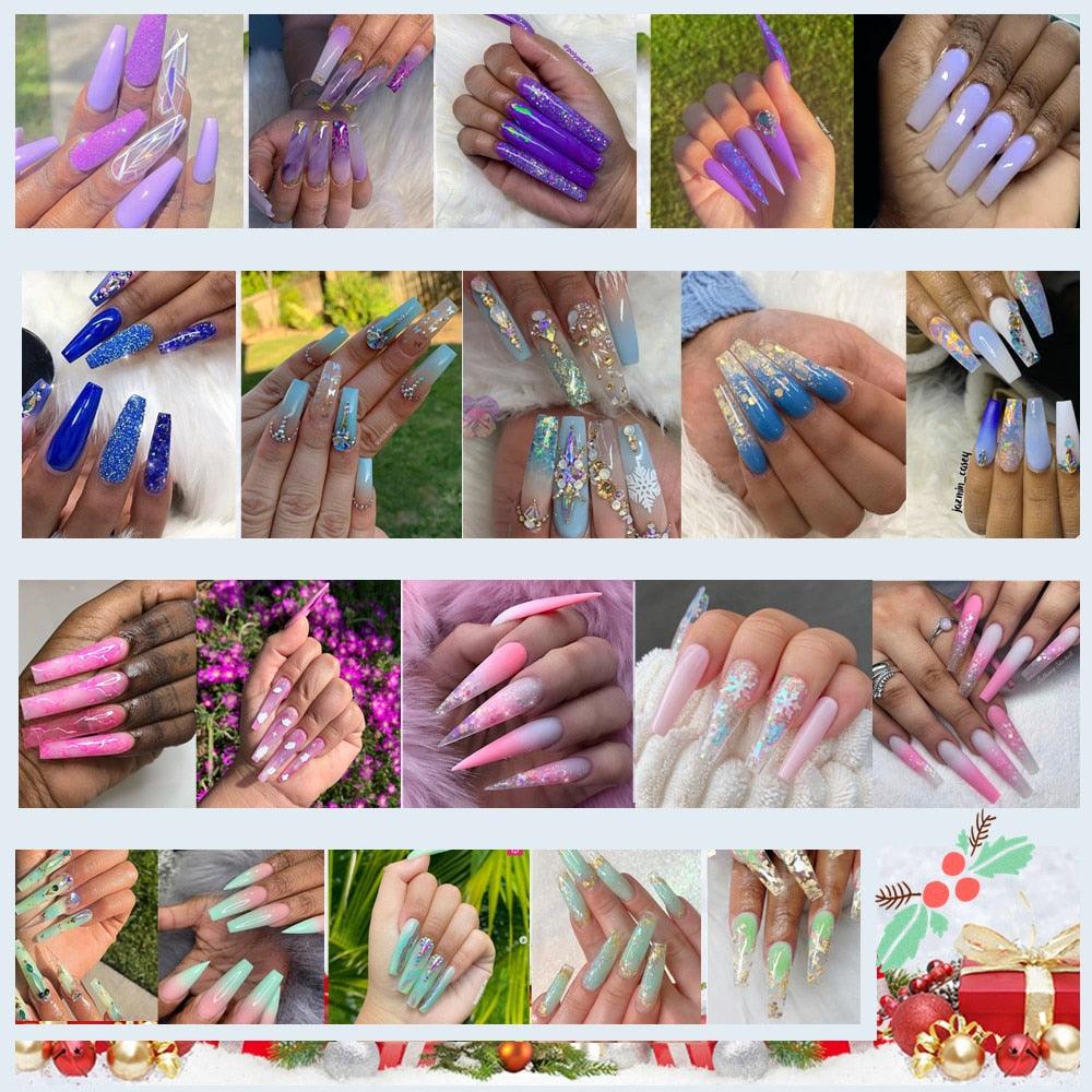 Purple Poly Nail Extension Gel Kit, 15ML Clear Jelly Nail Builder Gel with Slip Solution Nail Art Equipment (N1)(1U85)(F85)