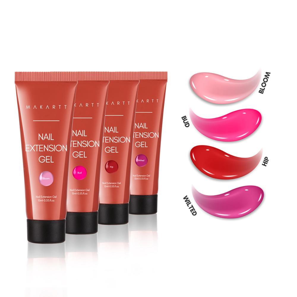Red Poly Nail Extension Kit, Life of A Rose Set with 4 Colors Pink Nail Builder Gel Nail Enhancement For Christmas (N1)(1U85)(F85)