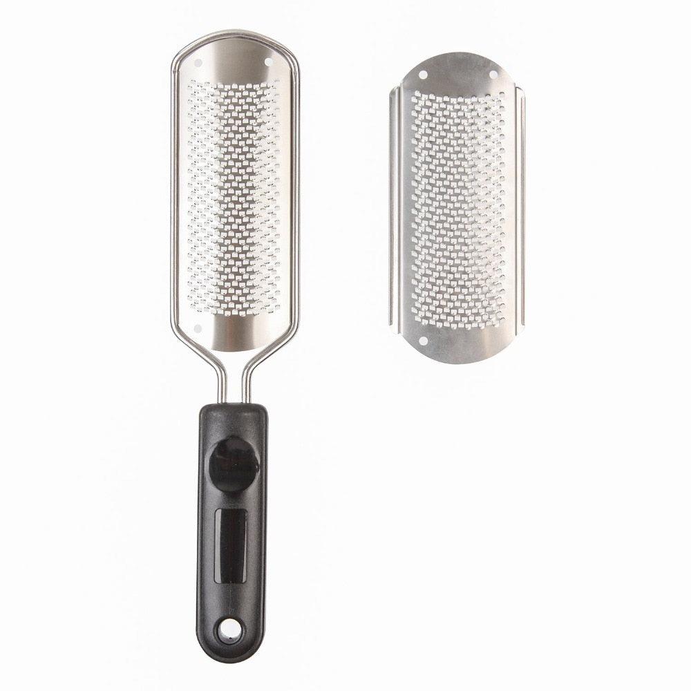Stainless Steel Foot File Cuticle Cutter Foot Care Tools Fine Callus Remover Pedicure Rasp Black (N3)