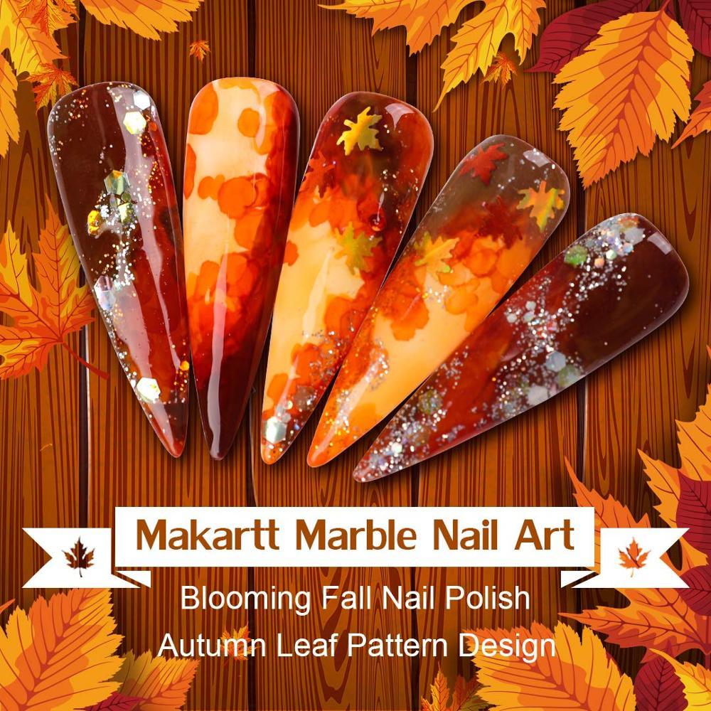 Watercolor Ink Blooming Nail Polish Magic Blossom Polish Manicuring Kit Work with Transparent Marble Pattern (N1)(1U85)