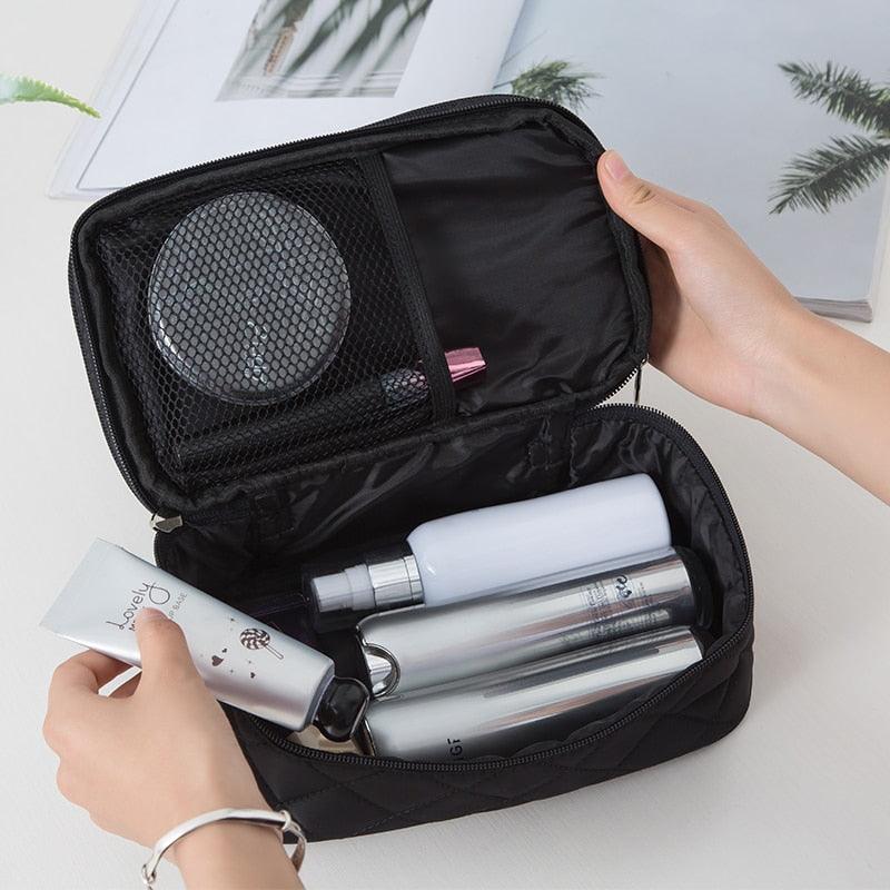 Makeup Bag - Large Waterproof Nylon Travel Cosmetic Bag - Travel Organizer Make Up Wash Toiletry Bag (LT5)(F79)
