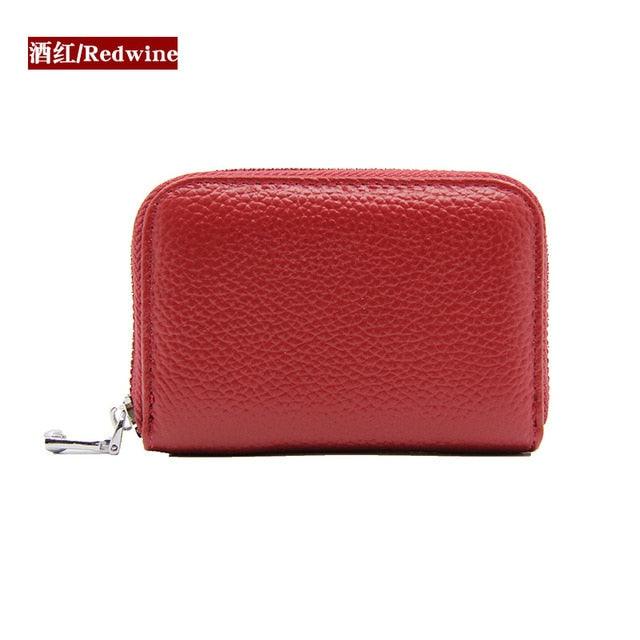 Leather Business Card - Id Passport Holder Luxury Anti-Theft Credit Card Bag (2U79)