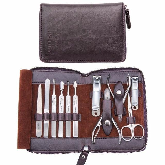 Manicure Set, Professional Manicure Kit Nail Clippers Set 11 in 1 Stainless Steel Pedicure Tools Kit (N3)(1U85)