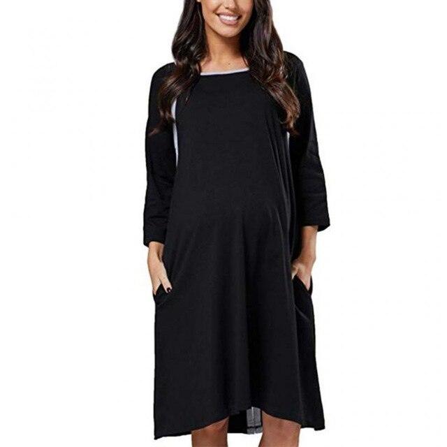 Maternity Labor Gown Nursing Baby Breastfeeding - Nightdress Pregnancy Dress - Maternity Cotton Nightgown Nursing Cover (Z7)(Z6)(2Z1)(6Z1)