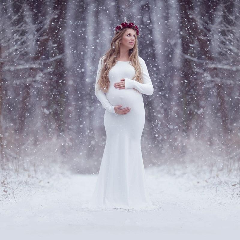 Long Tail Lace Maternity Dresses for Photo Shoot Sexy Pregnancy Dress Maxi  Gown 