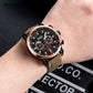 Leather Strap Leisure Quartz Watches - 24 Hours Chronograph 3atm Waterproof Army Sports Wristwatch (D84)(MA9)