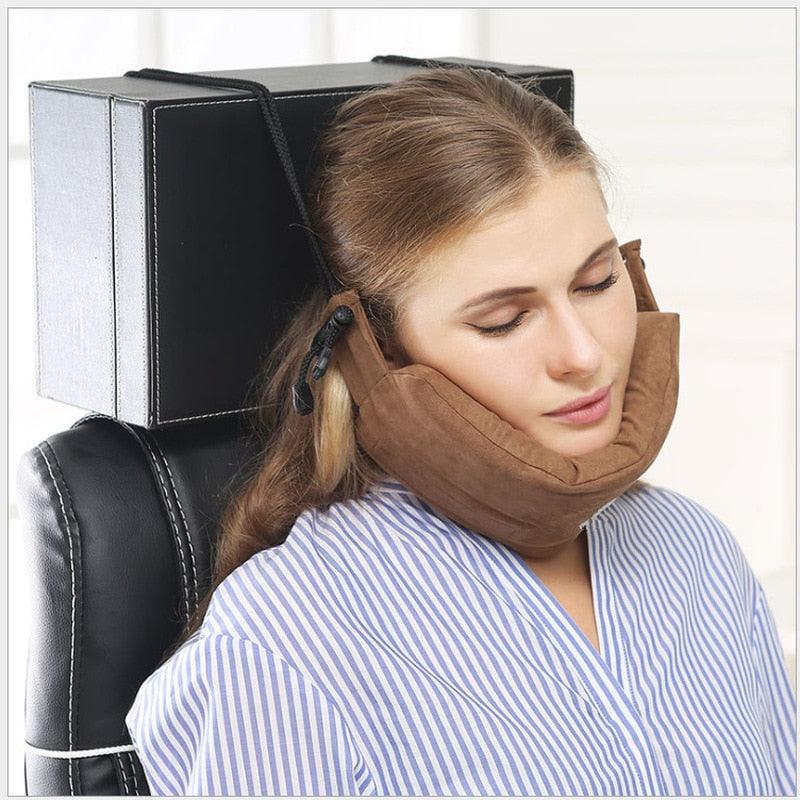 Memory Foam Travel Pillow - Airplane Inflatable Neck Pillow Travel Accessories (D79)(6LT1)