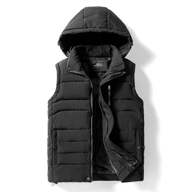 Men Autumn New Thick Hooded Sleeveless Vest Jacket - Winter Fashion Casual Warm (T3M)(F8)