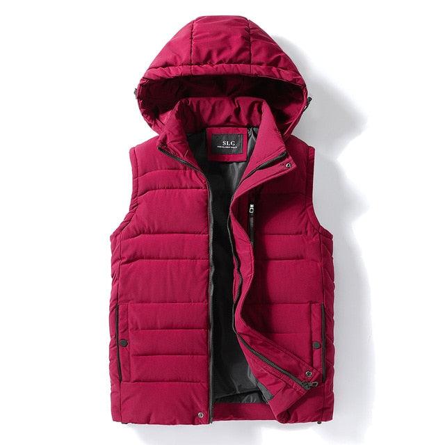 Men Autumn New Thick Hooded Sleeveless Vest Jacket - Winter Fashion Casual Warm (T3M)(F8)