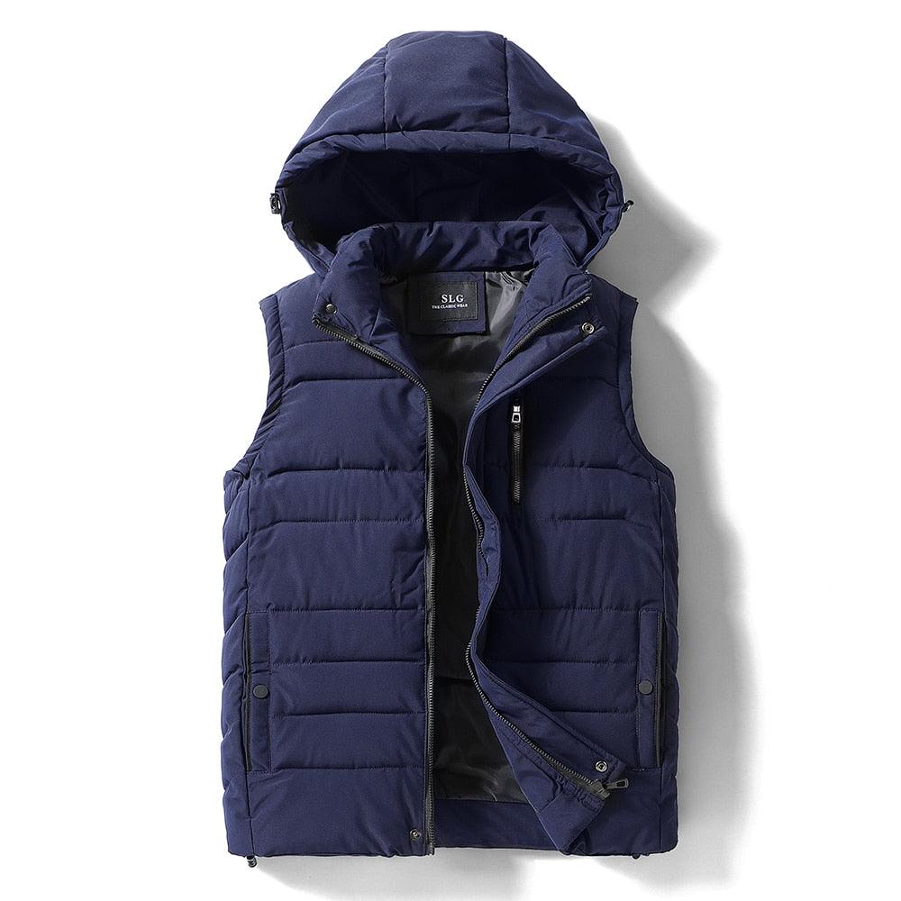 Men Autumn New Thick Hooded Sleeveless Vest Jacket - Winter Fashion Casual Warm (T3M)(F8)