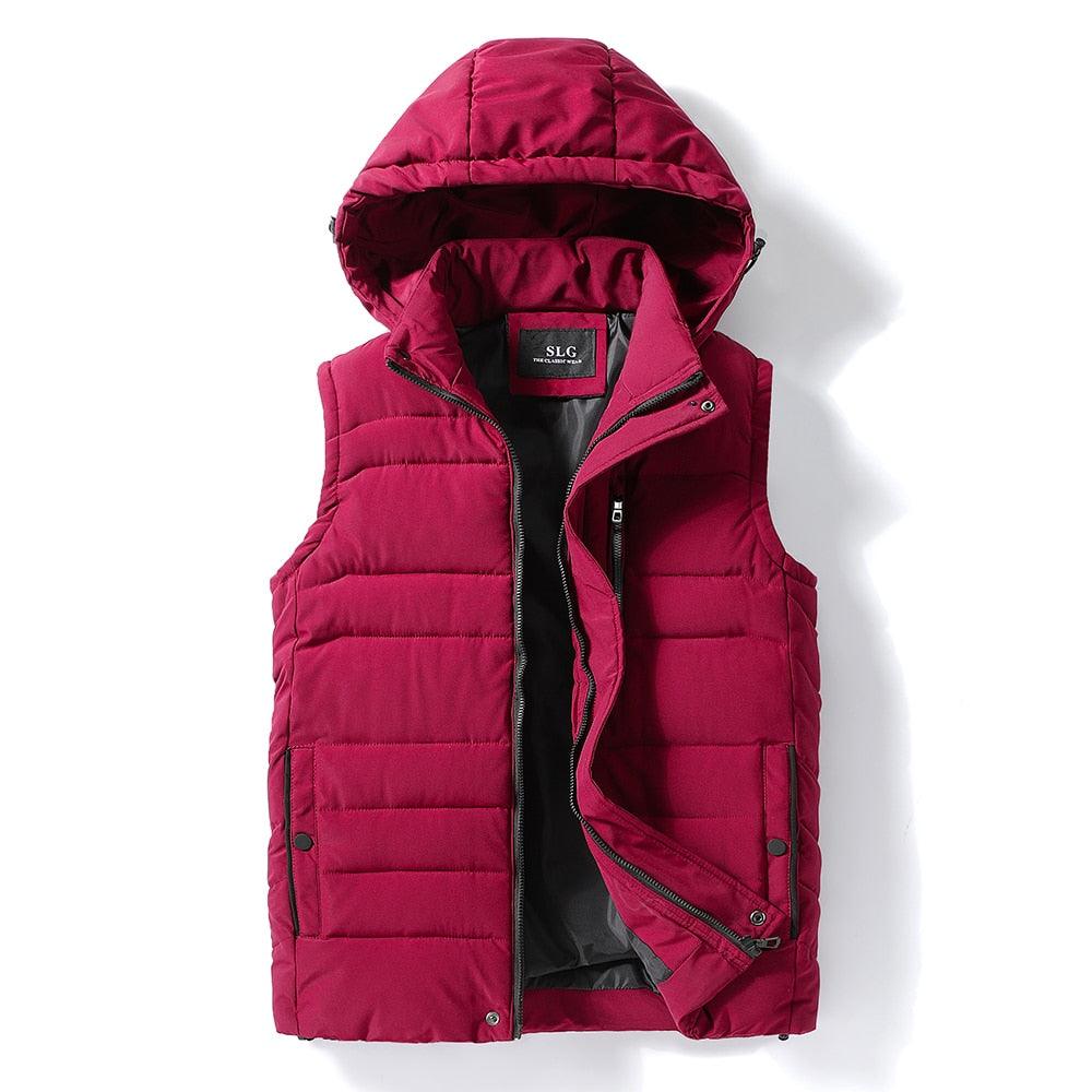 Men Autumn New Thick Hooded Sleeveless Vest Jacket - Winter Fashion Casual Warm (T3M)(F8)