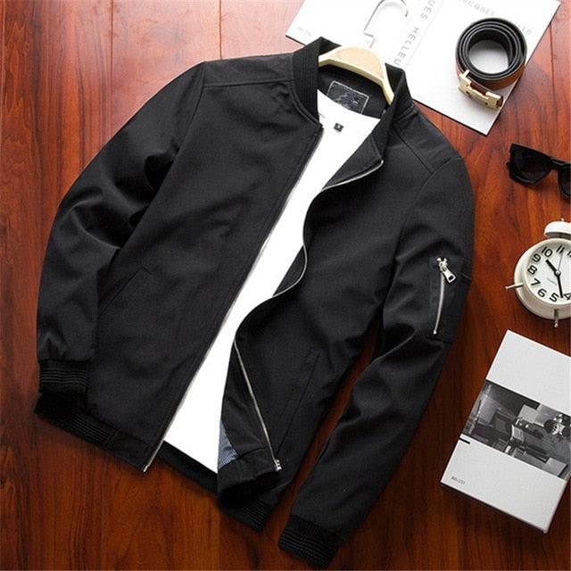 Men Bomber Jacket - Thin Slim Long Sleeve Baseball Jackets - Windbreaker Zipper Windbreaker Jacket (D100)(TM3)