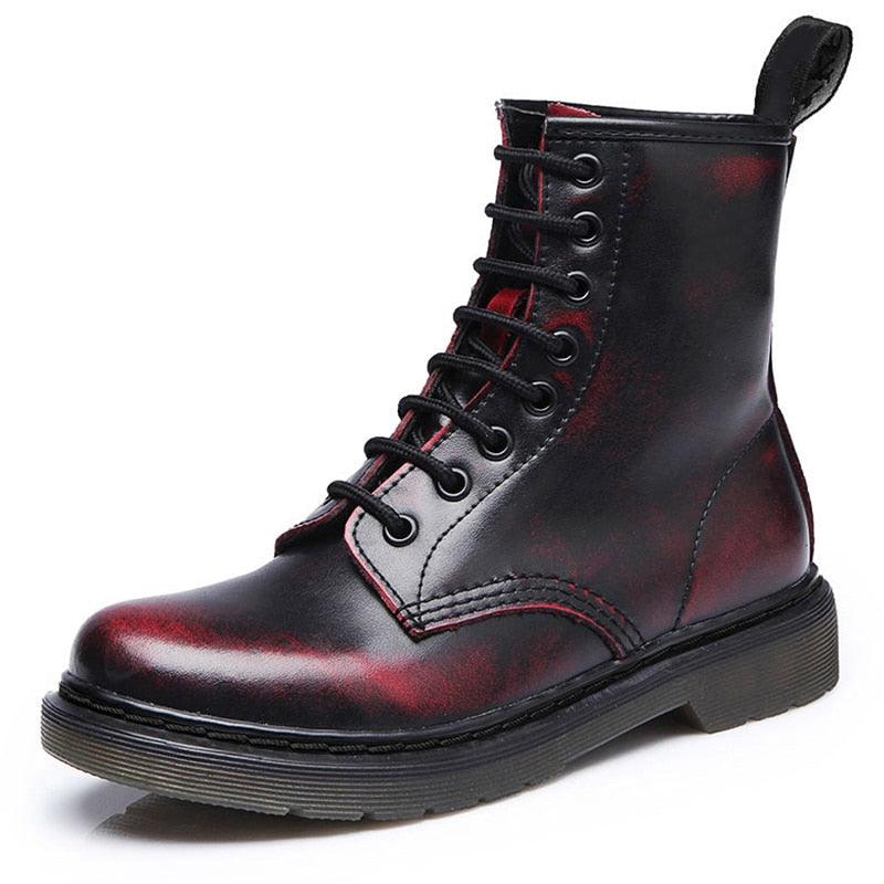 Men's Spring Ankle Boots - Winter Genuine Leather Shoes (D13)(MSB2)