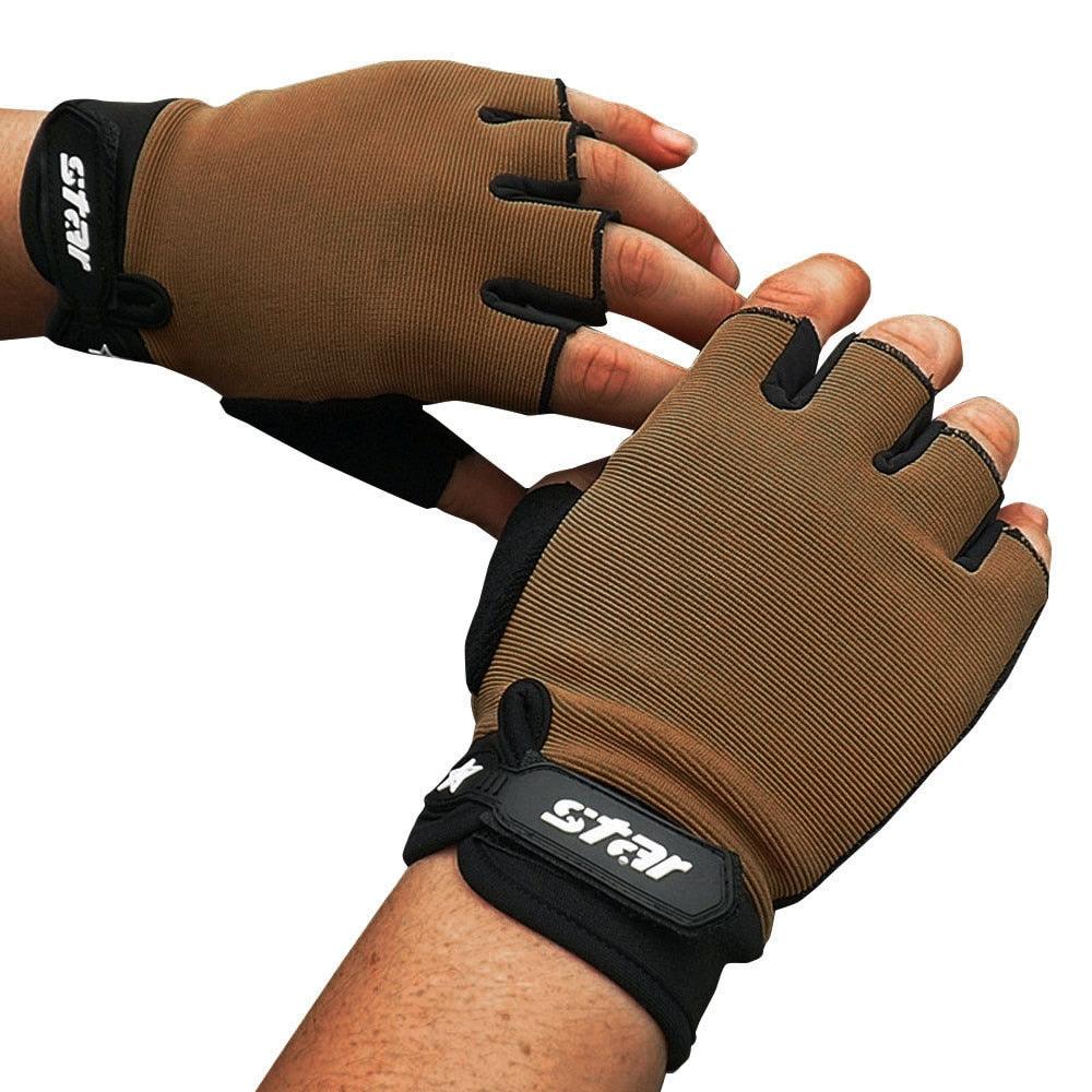 Fashion Gloves - Cycling Bike Fitness Sports Half Finger Gloves (3U87)