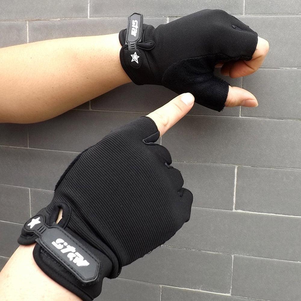 Fashion Gloves - Cycling Bike Fitness Sports Half Finger Gloves (3U87)