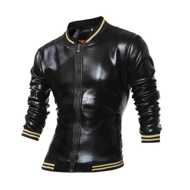 Men's Golden Jacket Slim Fit Casual Hooded Coat - Bomber Zipper Outwear Clothing (2U100)