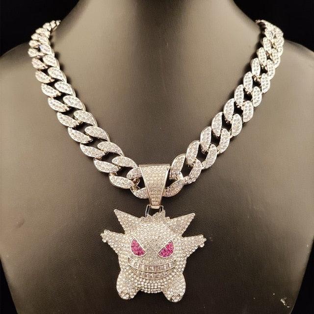 Men Hip Hop Iced Out Bling Bling Pendant With Bracelets - 15mm Width Cuban Chain Necklace Jewelry (MJ2)(MJ4)(F83)