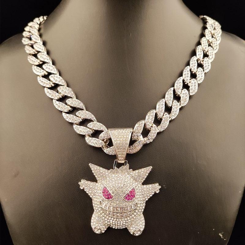 Men Hip Hop Iced Out Bling Bling Pendant With Bracelets - 15mm Width Cuban Chain Necklace Jewelry (MJ2)(MJ4)(F83)