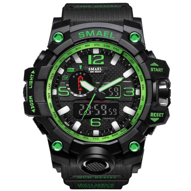 Men Military Watch - 50m Waterproof Wristwatch LED Quartz Clock - Sport Watch (1U84)