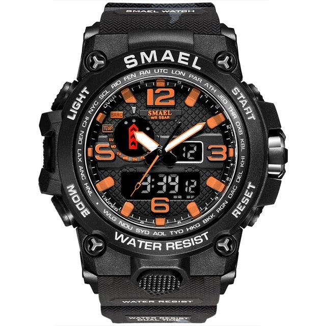 Men Military Watch - 50m Waterproof Wristwatch LED Quartz Clock - Sport Watch (1U84)