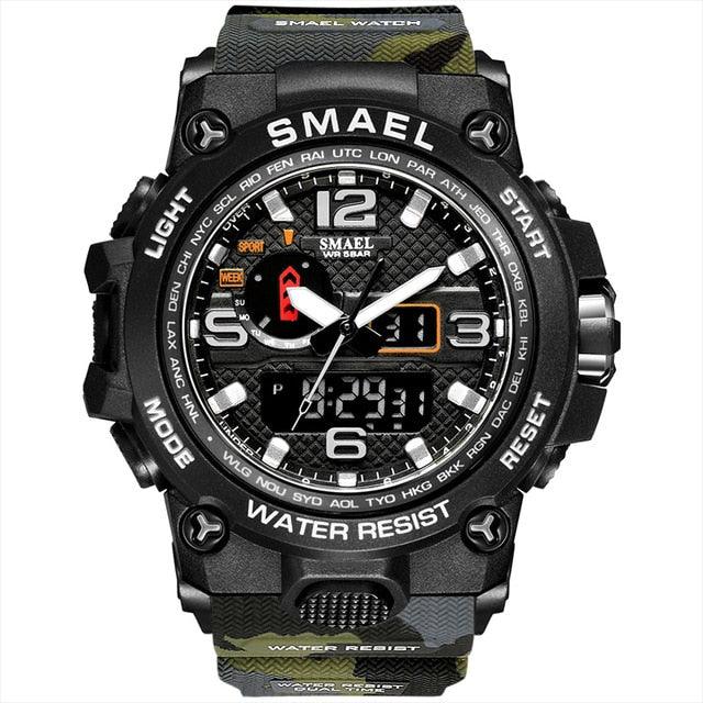 Men Military Watch - 50m Waterproof Wristwatch LED Quartz Clock - Sport Watch (1U84)