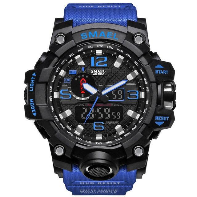 Men Military Watch - 50m Waterproof Wristwatch LED Quartz Clock - Sport Watch (1U84)