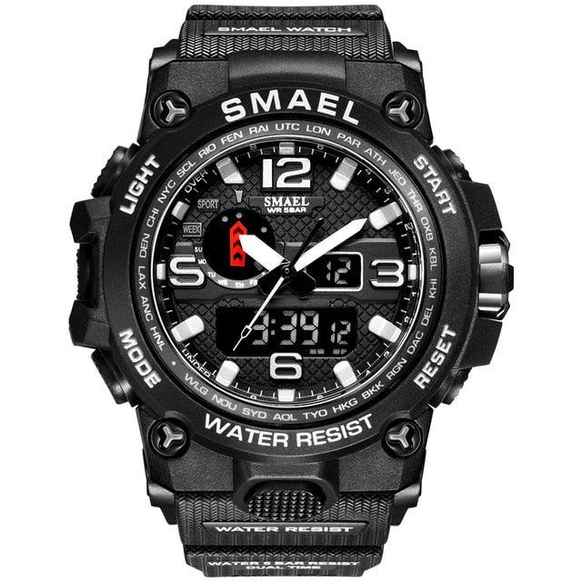 Men Military Watch - 50m Waterproof Wristwatch LED Quartz Clock - Sport Watch (1U84)